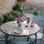 Breakfast, lunch and evening meals on the private terrace at La petite ferme embir